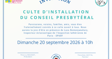 Culte de rentrée – Dimanche 20 septembre 2026